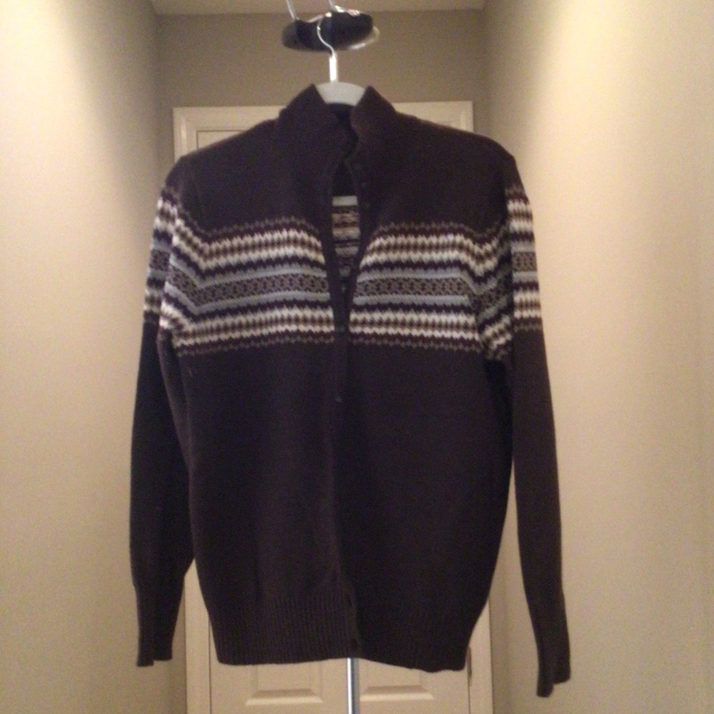 Eddie Bauer (L) brown sweater